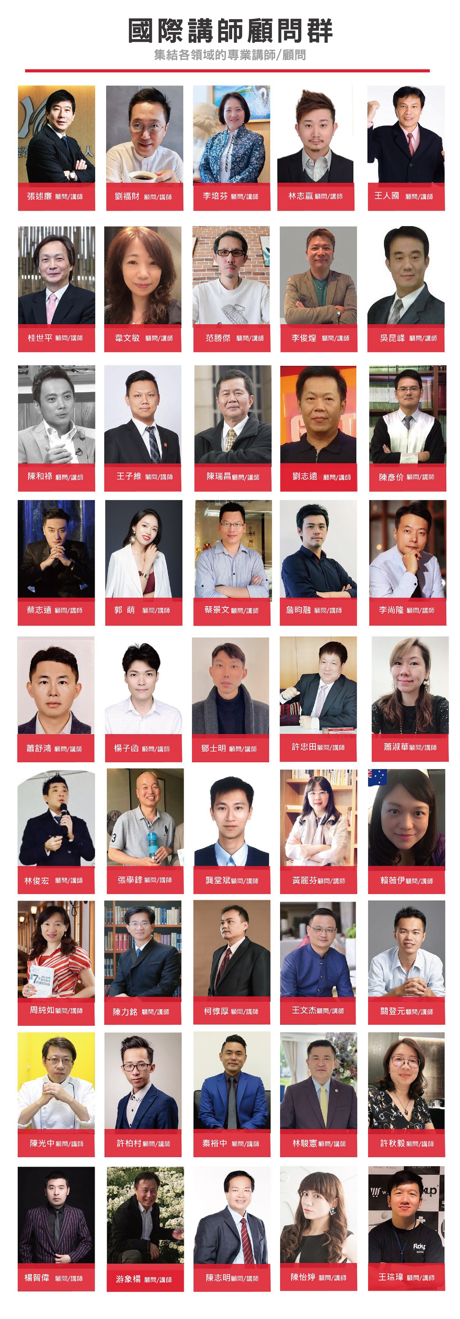 艾連盟創業加盟網講師顧問團隊