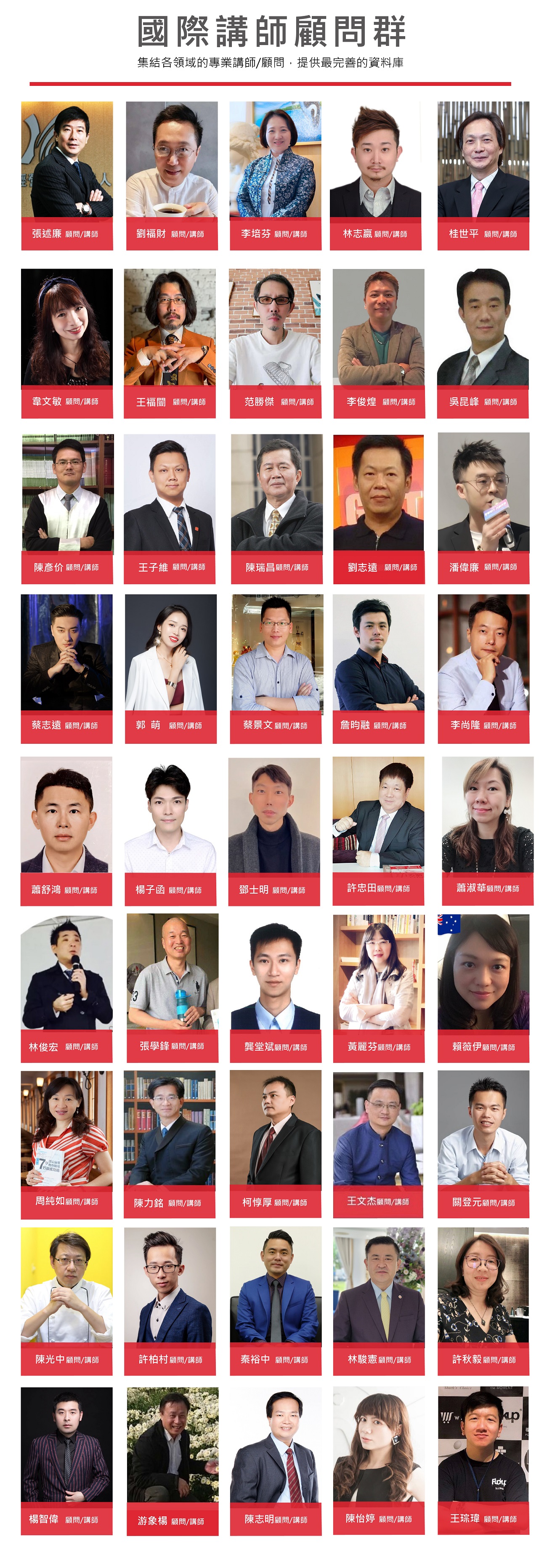 艾連盟創業加盟網講師顧問團隊